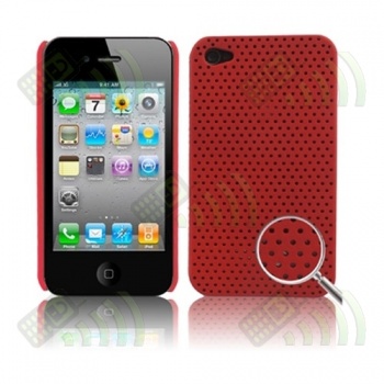 Carcasa trasera Iphone 4G y 4S Perforada Roja