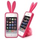 Funda Gel y Soporte iPhone 4 & 4S Conejito Rojo