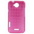 Funda Gel HTC One X Color Rosa Rombos
