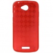 Funda Gel HTC One S Color Roja Rombos