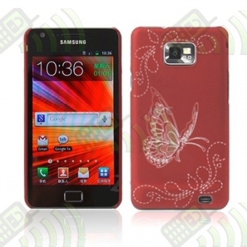 Carcasa trasera Roja Samsung Galaxy S2 i9100 Mariposa