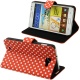 Funda Solapa Samsung Galaxy Note i9220 Roja Lunares