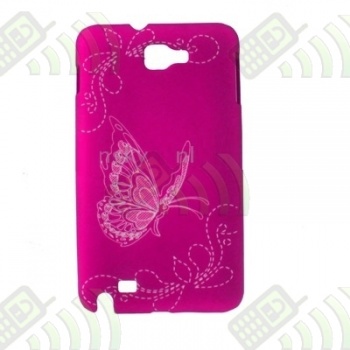 Carcasa trasera Samsung Galaxy Note i9220 Fucsia Mariposa