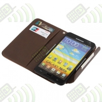 Funda Solapa Samsung Galaxy Note i9220 Marron Multiusos