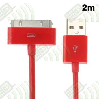 Cable USB Iphone / Ipod / Ipad Rojo 2 mts