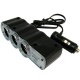 Triplicador Mechero con Puerto USB Negro