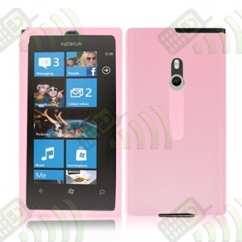 Funda de silicona transparente para Nokia Lumia 800 Rosa