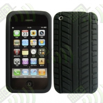 Funda Silicona Iphone 3G/3GS Negra Dise&ntilde;o Neum&aacute;tico