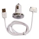 Cargador 2 en 1 USB/coche Iphone Blanco