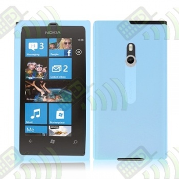 Funda de silicona transparente para Nokia Lumia 800 Azul