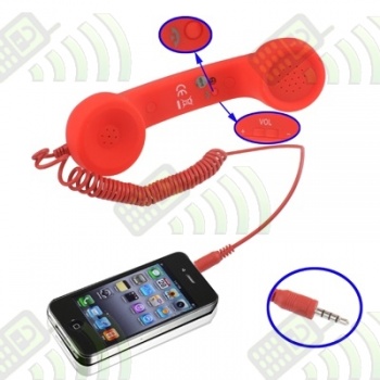 Auricular Tel&eacute;fono retro para iPhone 3G / 3GS y 4G / 4S Color Rojo