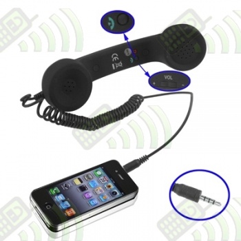 Auricular Tel&eacute;fono retro para iPhone 3G / 3GS y 4G / 4S Color Negro