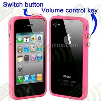 Bumper / Marco Antigolpes Botones Iphone 4 Rosa