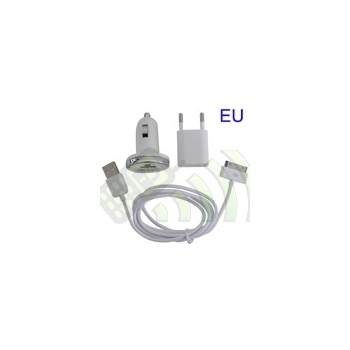 Cargador 3 en 1 USB/coche Iphone Blanco