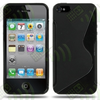 Funda Silicona Gel iPhone 5G Negra Brillo & Mate