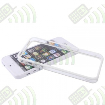 Bumper / Marco Antigolpes Botones Iphone 5 Blanco y Transparente