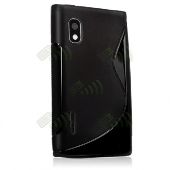 Funda Gel Silicona LG L5 E610 Negra Brillo y Mate S-Type