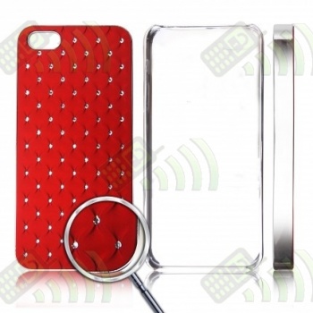 Carcasa trasera Rojo Iphone 5 Diamantes