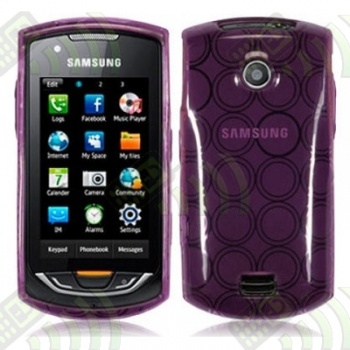 Funda Gel Samsung Onix S5620 Morada C&iacute;rculos