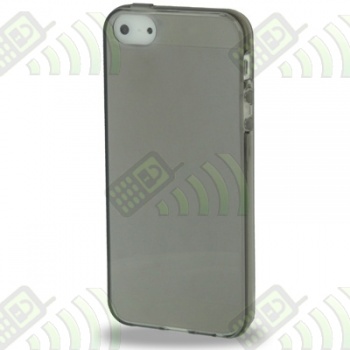 Funda Silicona Gel iPhone 5 Gris Semitransparente