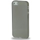Funda Silicona Gel iPhone 5 Gris Semitransparente