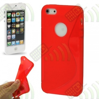 Funda Silicona Gel iPhone 5 Roja S-Type