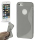 Funda Silicona Gel iPhone 5 Gris Semitransparente S-Type