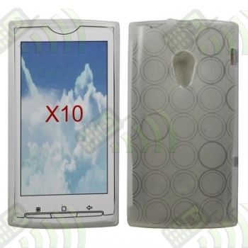 Funda Silicona Gel SE Xperia X10 Transparente C&iacute;rculos