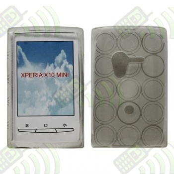 Funda Silicona Gel SE Xperia X10 Mini Transparente C&iacute;rculos