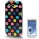 Carcasa trasera Samsung Galaxy S3 i9300 Negra con Lunares de Colores