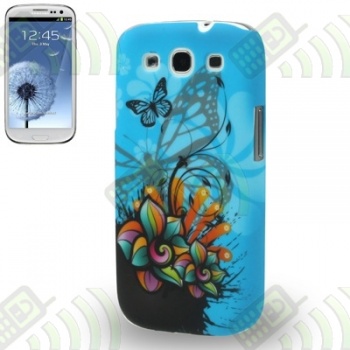 Carcasa Samsung Galaxy S3 i9300 Azul con Mariposas