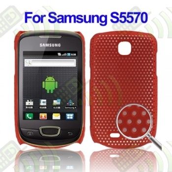 Carcasa Samsung Galaxy Mini i5570 Roja Oscura Perforada