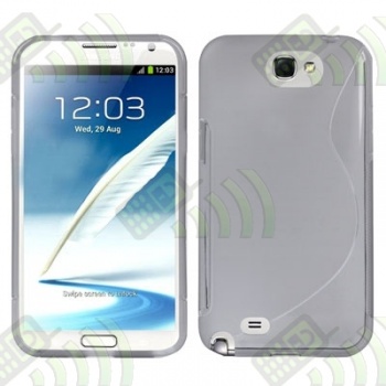 Funda TPU Samsung Galaxy Note II N7100 Gris Brillo y Mate