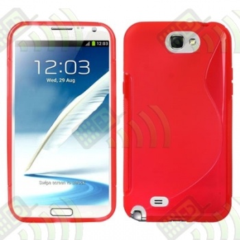 Funda TPU Samsung Galaxy Note II N7100 Roja Brillo y Mate