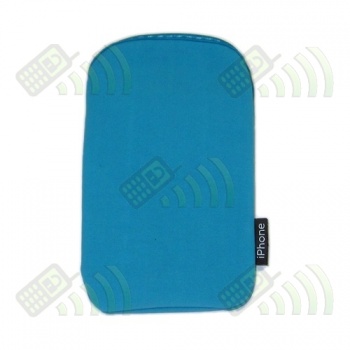 Funda Neopreno Azul Celeste iPhone 12,5x7cm