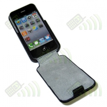 Funda Solapa iPhone 4 Negra Broche propio Telefono