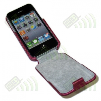 Funda Solapa iPhone 4 Rosa Fucsia