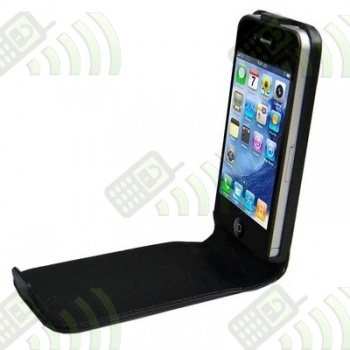 Funda Solapa iPhone 4 Negra Lisa