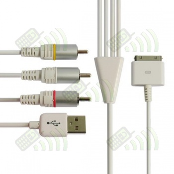 Cable AV con conector USB Iphone/ Ipod/ Ipad