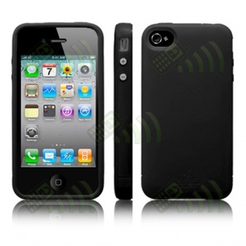 Funda Silicona SGP Iphone 4G Negra + Protector