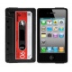 Funda Silicona Iphone 4 Cassette Negra