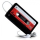 Funda Silicona Iphone 4 Cassette Negra