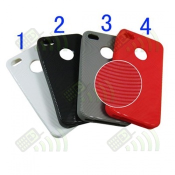Funda Gel Iphone 4 Blanca C&iacute;rculos