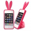 Funda Gel y Soporte iPhone 4 & 4S Conejito Rojo