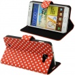 Funda Solapa Samsung Galaxy Note i9220 Roja Lunares