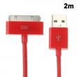 Cable USB Iphone / Ipod / Ipad Rosa 30 cm