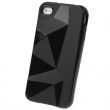 Funda Silicona Gel iPhone 4G/4S Negra Diagonales